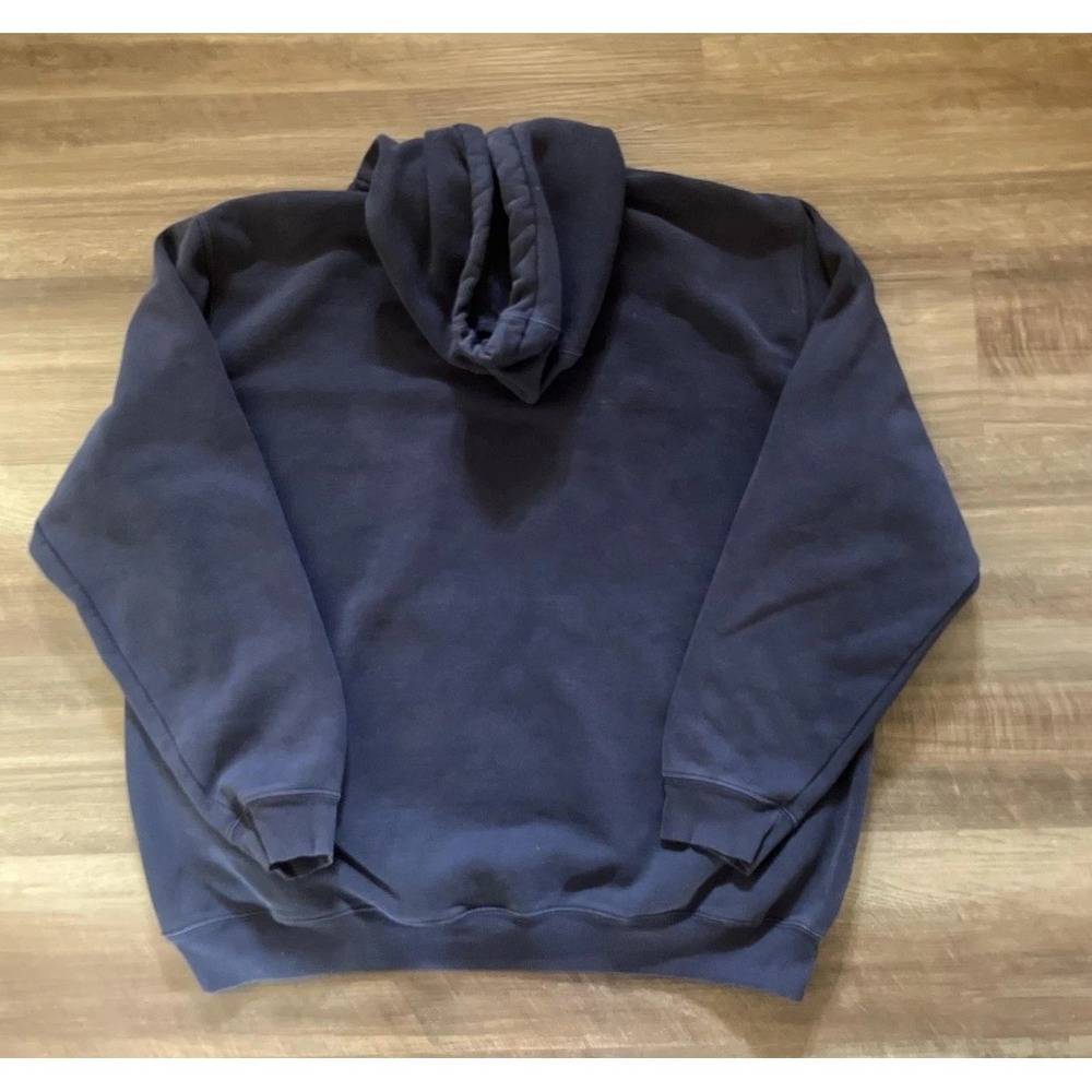 Carhartt Hoodie Mens 2XL Blue Fleece Quarter Zip Pullover Sweatshirt Workwear - Picture 6 of 6